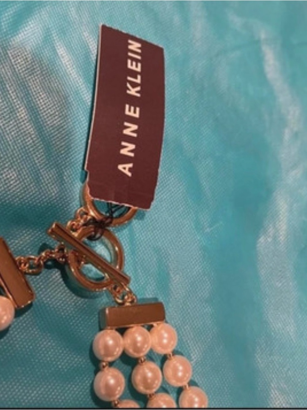 Anne Klein Ivory Pearl Multi-Strand Necklace with Crystal Flower - Picture 2 of 2